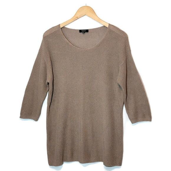 Aritzia Babaton Linen & Silk Sweater Scoop Neck 3/4 Sleeve Pullover Casual M - Picture 11 of 11